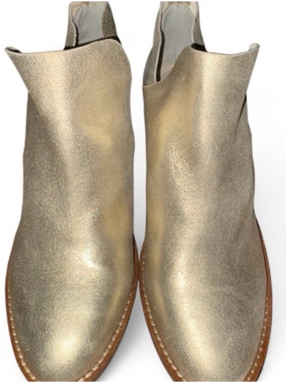Kelsi Dagger Metallic Gold Ankle Booties